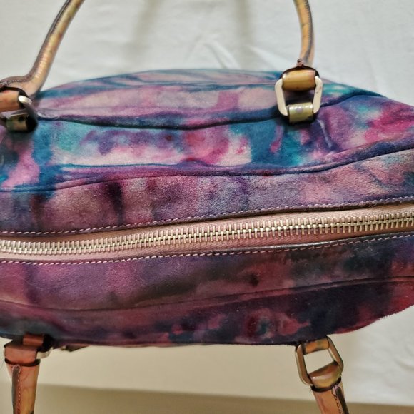 vintage Prada suede leather purse Matinee bowling Black navy green red purple - Picture 9 of 16